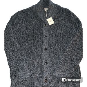 Faherty Marled Shawl Cardigan Sweater Mens Size XXL Gray Cotton Cashmere $198